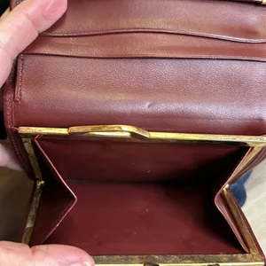 Cartier Paris Burgandy Calfskin Vintage Wallet, Kisslock Coin Compartment. COA thumbnail 11