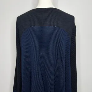 Lululemon It All Lines Up Poncho Sweater OS Navy Black Ribbed Knit Travel‎ Cozy thumbnail 9