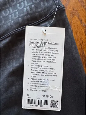Lululemon Wunder Train No Line High Rise 25” Lulu Stack Emboss Black Size 6 NWT thumbnail 5
