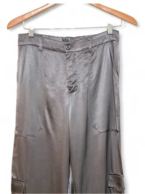 Young Fabulous & Broke (YFB) Women’s Satin Gray Cargo Pants Size Small thumbnail 6