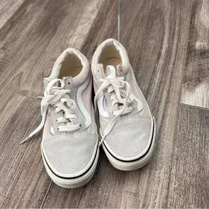 Unisex Vans Gray /Off White Sueden Lace Up Sneaker Shoes Womens :7 Mens:5.5 thumbnail 2