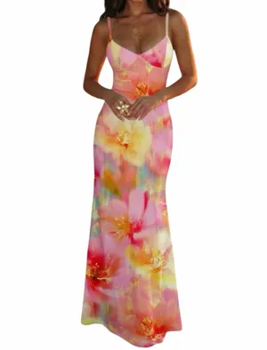 Boutique Floral and Multicolor Maxi Dress thumbnail 2