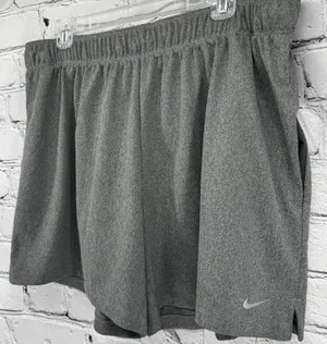 NWT Nike Shorts Women's XL Gray 5" Dri-FIT Training Loose DX6024-068 Athleisure thumbnail 1