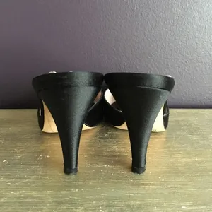 Michael Kors Women’s Black Open Toe Satin Bow Coquette Kitten Heels size 6 thumbnail 3