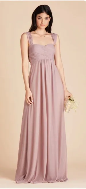 Birdy Grey Maria Convertible‎ Bridesmaid Maxi Dress in Mesh Mauve Sz S NEW thumbnail 1