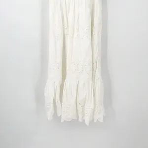 Anthropologie Maeve Womens Boho Beachy Tiered Eyelet Midi Dress‎ Size 0 White thumbnail 5