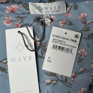 WAYF Dusty Blue Floral Mini Dress XL NWT Wedding Guest Garden Party thumbnail 9