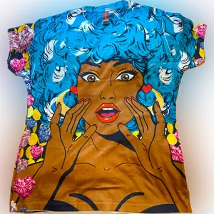 Colorful Retro Tee Size XL Blue thumbnail 1