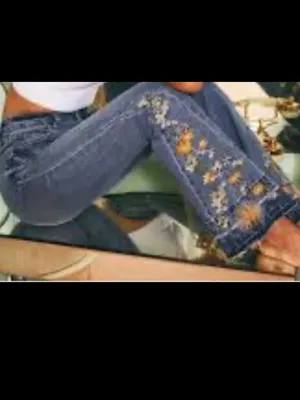 Ashley Mason embroidered flare legged jeans. Size 5/27" thumbnail 2