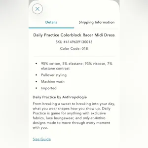 • Anthropologie • NWOT Daily Practice Colorblock Racer Midi Dress Medium thumbnail 4