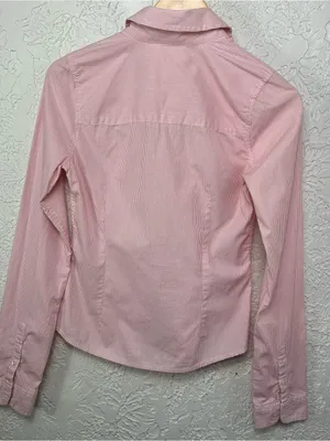 Y2K Hollister Striped Button Down Collared Shirt Preppy Size M thumbnail 3