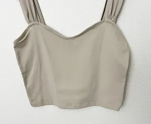 [Abercrombie & Fitch] Nude Light Taupe Soft Sweetheart Crop Tank Top Sz Large L thumbnail 8