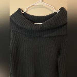 Madewell Cotton-Blend Off-Shoulder Black Wool Cotton Sweater Size‎ XS thumbnail 9