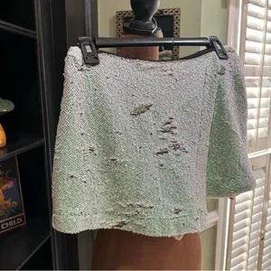Revolve x NBD Fully Sequined Iridescent Green/Silver Skort Size Medium thumbnail 3