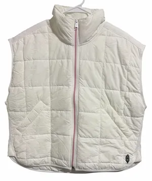 Free People Movement Pippa Packable Puffer Vest White Women's Size Medium thumbnail 1