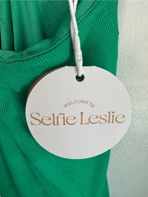 NWT Selfie Leslie Green Square-Neck Ribbed Midi Dress with Side Slit thumbnail 11