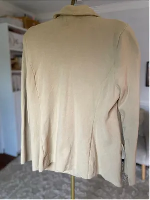 Lauren Ralph Lauren Beige Knit Blazer Jacket Quiet Luxury Preppy Old Money Clean thumbnail 4