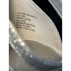 Worthington Beckwith Silver Glitter Block Heel Sandals Ankle Strap‎ Womens 11M thumbnail 5