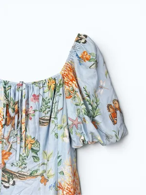 Altar’d State Kaia Butterfly Floral Coral Print Mini Dress XL NWOT Boho thumbnail 6