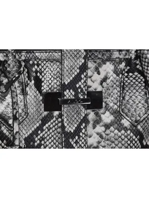 ALDO Black White Snakeskin Print Tote Bag Black Lining thumbnail 5