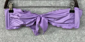 Victorias Secret Purple Small Bandeau Knotted Swim Beach Bikini Top Swimsuit thumbnail 1