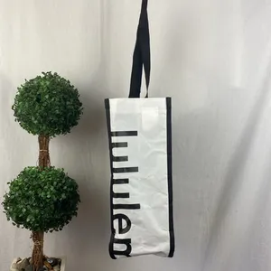 Lululemon Black & White Medium Shopping Tote Bag thumbnail 3