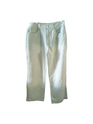 POL Embellishments Gradient Wide Leg Pants Jeans L Green thumbnail 3
