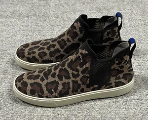 Rothys Chelsea Wildcat Ankle Booties Womens 9 Brown Pull On Knit Comfort Sneaker thumbnail 1