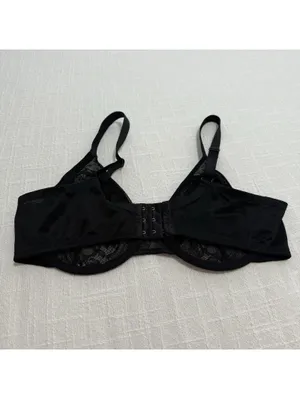 HSIA 36C Enchante Unlined Black Lace Underwire Bra Minimizer thumbnail 3