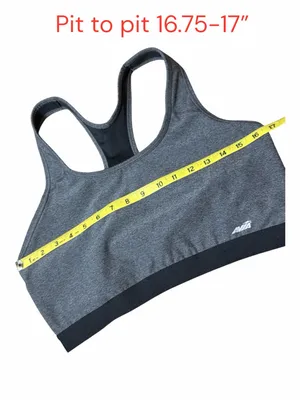 AVIA Heather Gray Cropped Athletic Sports Bra with Subtle Logo size XXL thumbnail 5