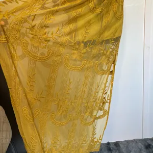 SOHCUE - Elegant Yellow Lace Maxi Dress embroidered thumbnail 3