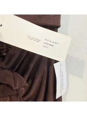 AmyLynn‎ Twist Front Rosette Maxi Dress Small Wedding Guest Romantic Chic Brown thumbnail 7