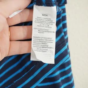 J. Crew Size Small Striped Long Sleeve Tee Navy Blue Avec Amour Embroidered thumbnail 6