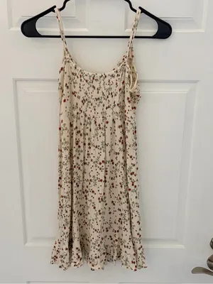 Cotton On Cream Floral Tie-Front Slip with Red & Green Print thumbnail 7