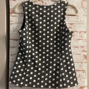 Anthropologie Maeve Black and White Polka Dot Blouse thumbnail 2