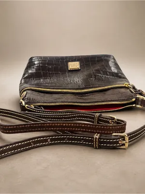 Dooney Bourke Oakdale Crossbody Bag Purse Crocodile Embossed Leather EUC thumbnail 4