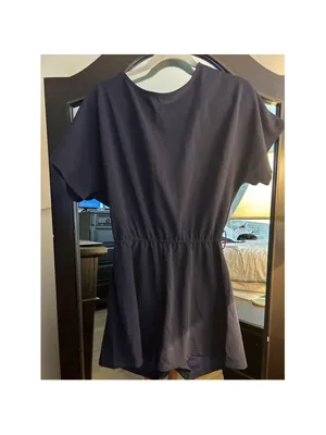 NEW Romper Keyhole Back Romper M NO BELT Blue Size M thumbnail 3