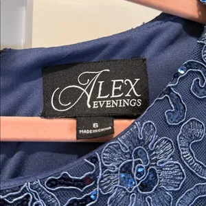 Alex Evenings Navy Sequin Lace‎ Jacket Dress Set 6 NWT Wedding Party Formal thumbnail 10