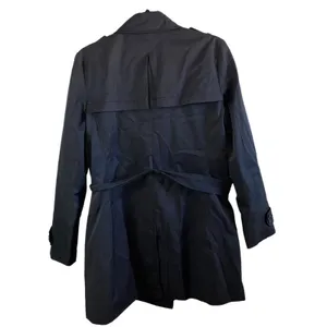 Kenneth Cole Reaction Black Trench‎ Coat Medium Belted Double Breasted thumbnail 5
