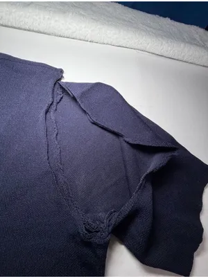 Eliza J Navy Short-Sleeve Dress with Gold Buttons arm hem needs sewn! thumbnail 5