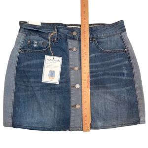 Princess Polly NWT Two Tone Denim Mini Skirt Button Front Women’s 7 thumbnail 5