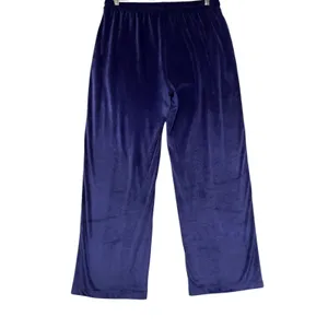 Vuori Womens Wide Leg Corduroy Velour Pants Indigo Blue Drawstring Lounge Large thumbnail 6