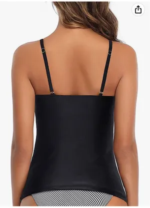Tempt Me Women Tankini Set High Neck Bathing Suit Set Tummy Control Swimsuit Top Ruched thumbnail 2