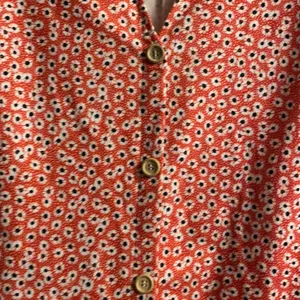 New Zara red button down floral midi dress size S MA thumbnail 3