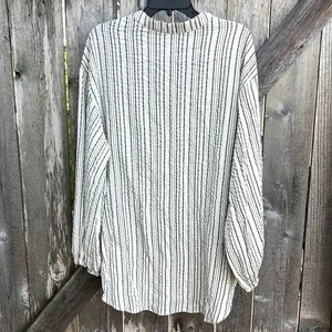 NWT Free People Ryhthm of the Night Tunic Top Ivory / Black Size Large thumbnail 13