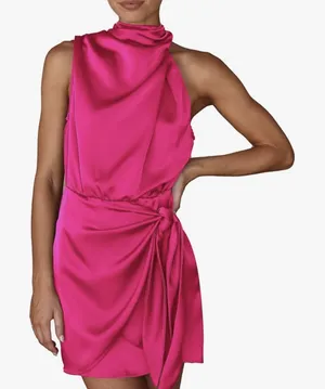 Rose Pink Satin Dress Size XXL thumbnail 1