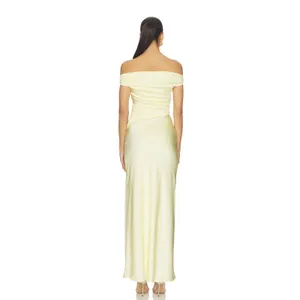 Bec + Bridge Eternity Off Shoulder Maxi Dress in Ice Yellow Size 6 NWT thumbnail 3