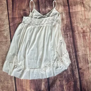 Women’s POL Off White Lace Mini Dress V-Nevk Size L thumbnail 3
