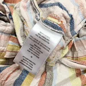 Jolt Linen Blend Stripe Multi Color Tie Shorts‎ Medium thumbnail 5