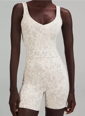 Lululemon Align Tank Top Womens Size 2 Antique White Cheetah Camo Padded Sporty thumbnail 1
